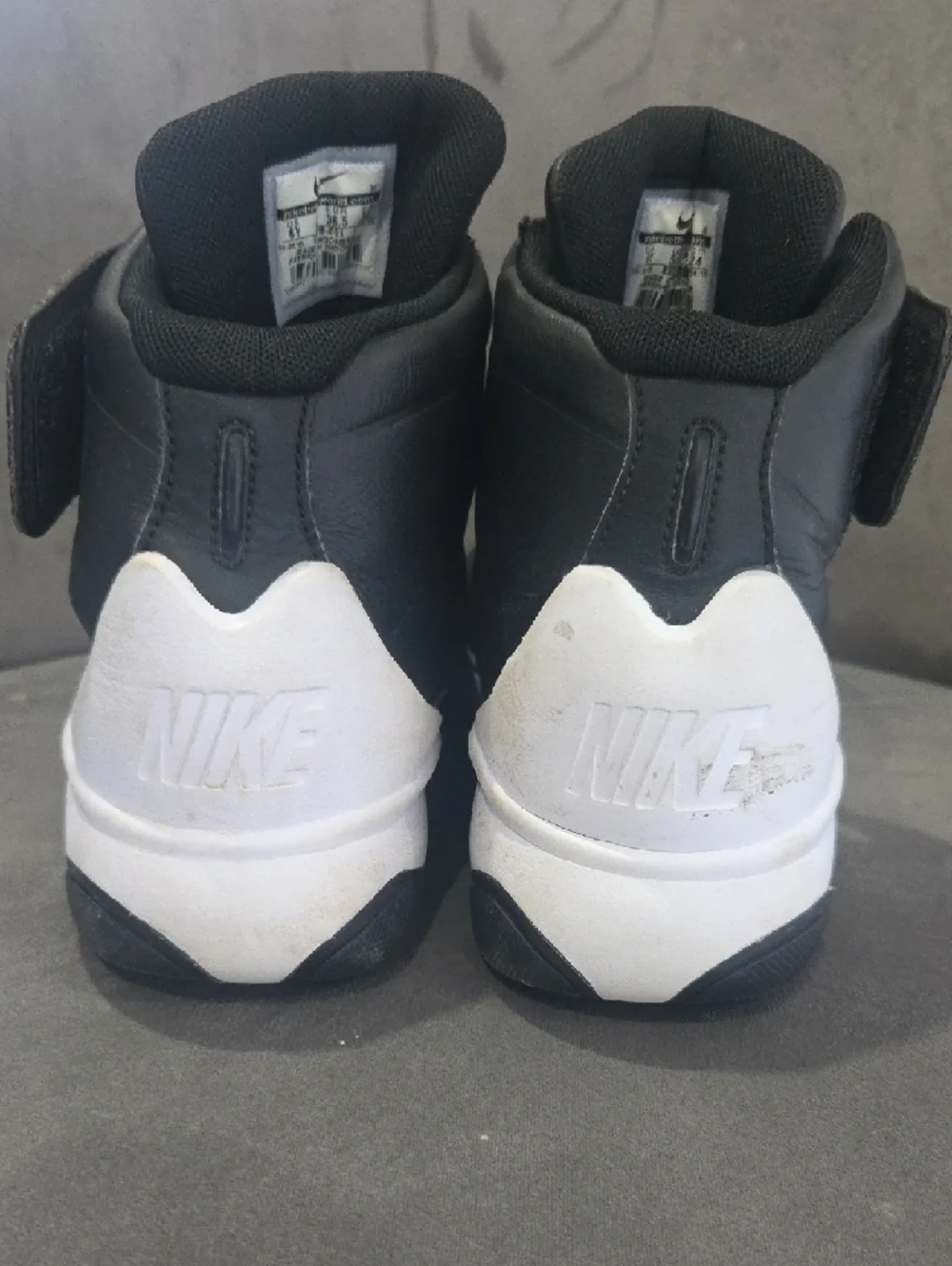 Nike Black High-Top Velcro Sneakers with White Sole - Picture 3 of 4